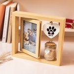 Cadre en Bois Personnalisé avec 1-2 Photos et Nom sur Ornement Bocal à Poils Inclus Décoration de Maison Cadeau Commémoratif pour Amoureux des Animaux