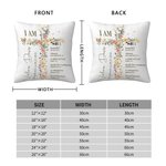 Personalised Floral Cross Bless Bible Verse Soft Throw Pillow Cover with Name and Text Baptism First Communion Gift for Kids