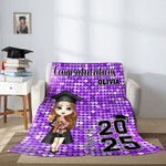 Coperta personalizzata con nome e anno di laurea per uomo, donna e donna.