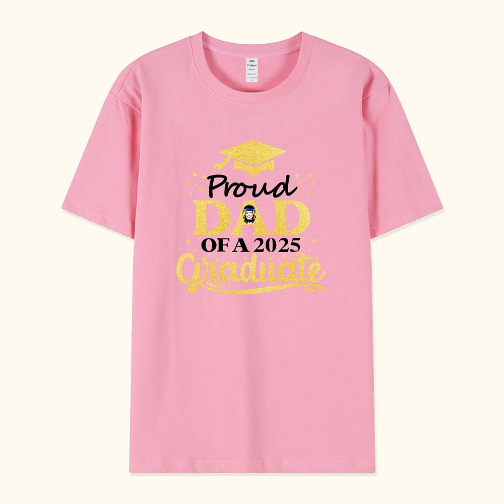 T-shirt 100% coton avec photo Cadeau de fin d'études pour les parents de diplômés