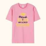 Personalized Glitter Proud Mom of a 2025 Graduate 100% Cotton T-shirt with Photo Graduation Gift for Graduate Parents