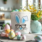 Panier en toile personnalisé avec nom et poignée Œufs de Pâques amusants Chasse Cadeau de vacances pour garçons Filles