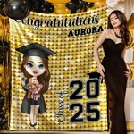 Coperta personalizzata con nome e anno di laurea per uomo, donna e donna.