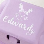 Personalized Cute Rabbit Easter Egg Carton with 6 Chalk Eggs and Name Easter Party Favor Basket Filler Gift for Kids