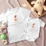 Body da neonati e maglietta da papà personalizzati con nome e anno con orsetto in 100% cotone regalo per festa del papà per uomini e neonati
