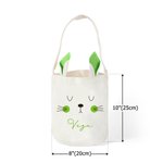 Personalised Cute Bunny Ears Rabbit Expression Easter Basket with Name Eggs Hunting Party Favor Easter Gift for Kids