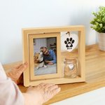 Cadre en Bois Personnalisé avec 1-2 Photos et Nom sur Ornement Bocal à Poils Inclus Décoration de Maison Cadeau Commémoratif pour Amoureux des Animaux