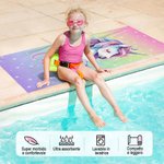 Asciugamano da spiaggia personalizzato oversize ad asciugatura rapida fantasia unicorno con nome vacanze estive regalo di compleanno per ragazze