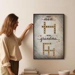 Personalisierte Von Mama jetzt Oma Kreuzworträtsel Kunst Poster rahmenlose gerahmte Malerei mit Namen Geburtstag Housewarming Geschenk für Mama Oma