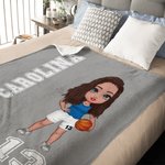 Coperta morbida personalizzata a tema di basket o pallavolo con nome e numero regalo di compleanno per appassionati di basket e pallavolo