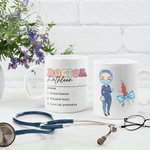 Personalizada Nacimiento Flor Arco Enfermera Doctor Caricatura Personaje 11/15oz Taza de Cerámica con Nombre Apreciación Regalo para el Personal Médico
