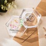Personalized Birth Flower Birth Tree  Acrylic Magnetic Ring Box with Name and Date Engagement Wedding Gift for Bride Groom Couple