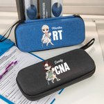 Estuche personalizado de estetoscopio de dibujos animados con nombre y profesión Regalo de agradecimiento de cumpleaños para personal médico y de enfermería