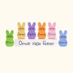Personalisiertes 1-15 Osterhasen Familie Holzblock Set mit Namen Bunte Errötende Kaninchen Haus Deko Ostern Geschenk für Mama Oma