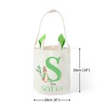 Borsa a secchiello con orecchie di coniglio Peter Rabbit personalizzata con iniziale e nome cestino per uova di Pasqua regalo per bambini