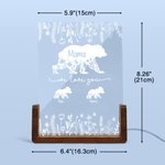 Ositos personalizados We Love You Luz de noche LED acrílica con base de madera y 1-12 nombres Decoración del hogar Cumpleaños Día de la madre Regalo para mamá Abuela