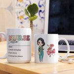 Personalizada Nacimiento Flor Arco Enfermera Doctor Caricatura Personaje 11/15oz Taza de Cerámica con Nombre Apreciación Regalo para el Personal Médico