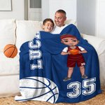 Coperta morbida personalizzata a tema di basket o pallavolo con nome e numero regalo di compleanno per appassionati di basket e pallavolo