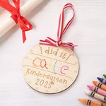 Henkilökohtainen I Did It Educational Milestone Ornament kaiverrettu Grade ja Year Cherished Valmistuminen lahja lapsille
