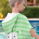 Personalisierter Tier Hamster Eule Streifen Schnelltrocknender Badeponcho Strandtuch mit Namen Sommer Urlaub Strand Geburtstag Geschenk für Kinder