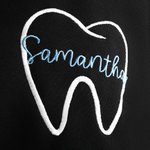 Personalized Embroidered Tooth Dental T-shirt Zip Collared Sweatshirt with Name Birthday Appreciation Gift for Orthodontist Dental Assistant Hygienist