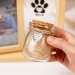 Cadre en Bois Personnalisé avec 1-2 Photos et Nom sur Ornement Bocal à Poils Inclus Décoration de Maison Cadeau Commémoratif pour Amoureux des Animaux