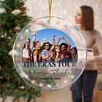 Personalised Stars The Eras Tour Photo City Date Clear Acrylic Ornament with 2 Lanyards Christmas Home Decor Music Memory Keepsake Gift for Fans