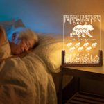 Ositos personalizados We Love You Luz de noche LED acrílica con base de madera y 1-12 nombres Decoración del hogar Cumpleaños Día de la madre Regalo para mamá Abuela