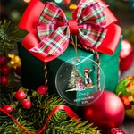 Gepersonaliseerd Olieverfschilderij Kerstmuts Hond Kat Foto Duidelijk Acryl Ornament met Naam en Jaar Eerste Kerstmis Home Decor Huisdier Feest Cadeau voor Huisdiereigenaren