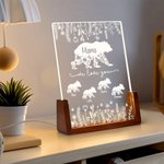 Ositos personalizados We Love You Luz de noche LED acrílica con base de madera y 1-12 nombres Decoración del hogar Cumpleaños Día de la madre Regalo para mamá Abuela