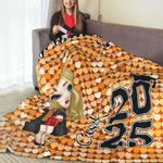 Coperta personalizzata con nome e anno di laurea per uomo, donna e donna.