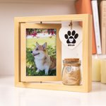 Cadre en Bois Personnalisé avec 1-2 Photos et Nom sur Ornement Bocal à Poils Inclus Décoration de Maison Cadeau Commémoratif pour Amoureux des Animaux