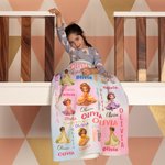 Castillo de princesas personalizado Fantasía Unicornio Suave manta con nombre Decoración del hogar Cumpleaños Baby Shower Regalo para niños