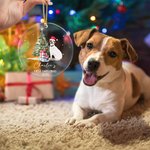 Gepersonaliseerd Olieverfschilderij Kerstmuts Hond Kat Foto Duidelijk Acryl Ornament met Naam en Jaar Eerste Kerstmis Home Decor Huisdier Feest Cadeau voor Huisdiereigenaren