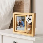 Cadre en Bois Personnalisé avec 1-2 Photos et Nom sur Ornement Bocal à Poils Inclus Décoration de Maison Cadeau Commémoratif pour Amoureux des Animaux