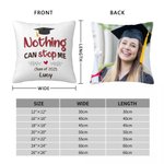 Personalized Photo and Text Soft Throw Pillow Cover Home Decor Valentine's Day Mother's Day Graduation Gift for Couple Mom