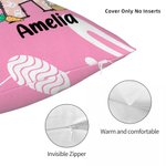 Cojín de Pascua personalizado con el nombre del niño, la niña y el huevo de Pascua de dibujos animados.