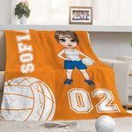 Coperta morbida personalizzata a tema di basket o pallavolo con nome e numero regalo di compleanno per appassionati di basket e pallavolo