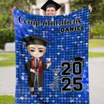 Coperta personalizzata con nome e anno di laurea per uomo, donna e donna.