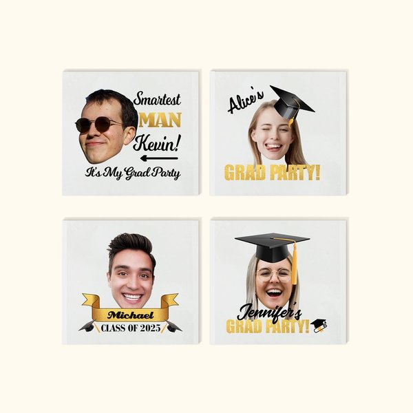 Personalised Temporary Tattoo Stickers and Wine Bottle Cover Grad Party Favors