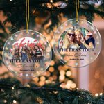 Personalised Stars The Eras Tour Photo City Date Clear Acrylic Ornament with 2 Lanyards Christmas Home Decor Music Memory Keepsake Gift for Fans