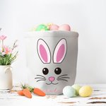 Panier en toile personnalisé avec nom et poignée Œufs de Pâques amusants Chasse Cadeau de vacances pour garçons Filles