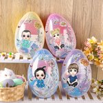 Uovo di Pasqua grande personalizzato con personaggio in stile cartone animato farfalla fiore di nascita e nome decorazione o regalo per bambini