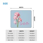 Personalised Multicolour Birth Flower Non-Slip Mouse Pad with Name Birthday Home Office Supplies Gift for Family Friends