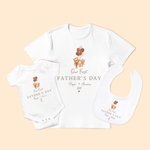 Body da neonati e maglietta da papà personalizzati con nome e anno con orsetto in 100% cotone regalo per festa del papà per uomini e neonati