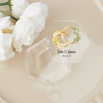 Personalized Birth Flower Birth Tree  Acrylic Magnetic Ring Box with Name and Date Engagement Wedding Gift for Bride Groom Couple