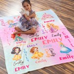 Castillo de princesas personalizado Fantasía Unicornio Suave manta con nombre Decoración del hogar Cumpleaños Baby Shower Regalo para niños