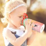 Personalisierte Fantasy Cartoon Character Name 12oz Kind isolierte Wasserflasche mit Griff und Stroh Geburtstag Geschenk für Jungen Mädchen