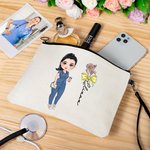 Personalisierte Bogen Stethoskop Geburt Blume Cartoon Charakter Kosmetiktasche mit Namen und Armband Krankenschwester Woche Anerkennung Geschenk für medizinisches Personal