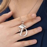Personligt Dainty Graduation Cap Zircon Initial Necklace Graduation Keepsake Födelsedagspresent för akademiker
